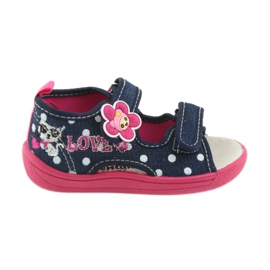 American Club Scarpe per bambini, pantofole americane, soletta in pelle bianco rosa blu navy