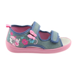 American Club Scarpe per bambini pantofole sandali inserto in pelle americana 37/19 blu rosa