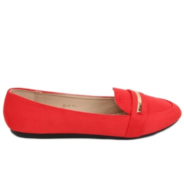 Red 3C-9 Mocassini da donna rossi rosso