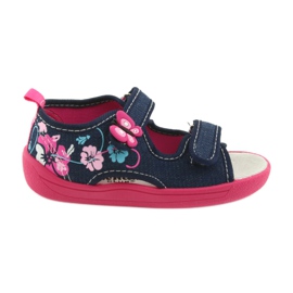 American Club Scarpe per bambini pantofole sandali inserto in pelle americana 37/19 blu rosa blu navy