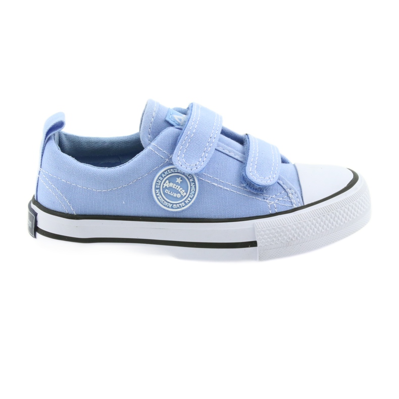 Sneakers con velcro American Club LH50 blu scarpe per bambini bianca