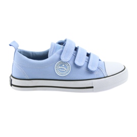 Sneakers American Club blu LH49 velcro bianca