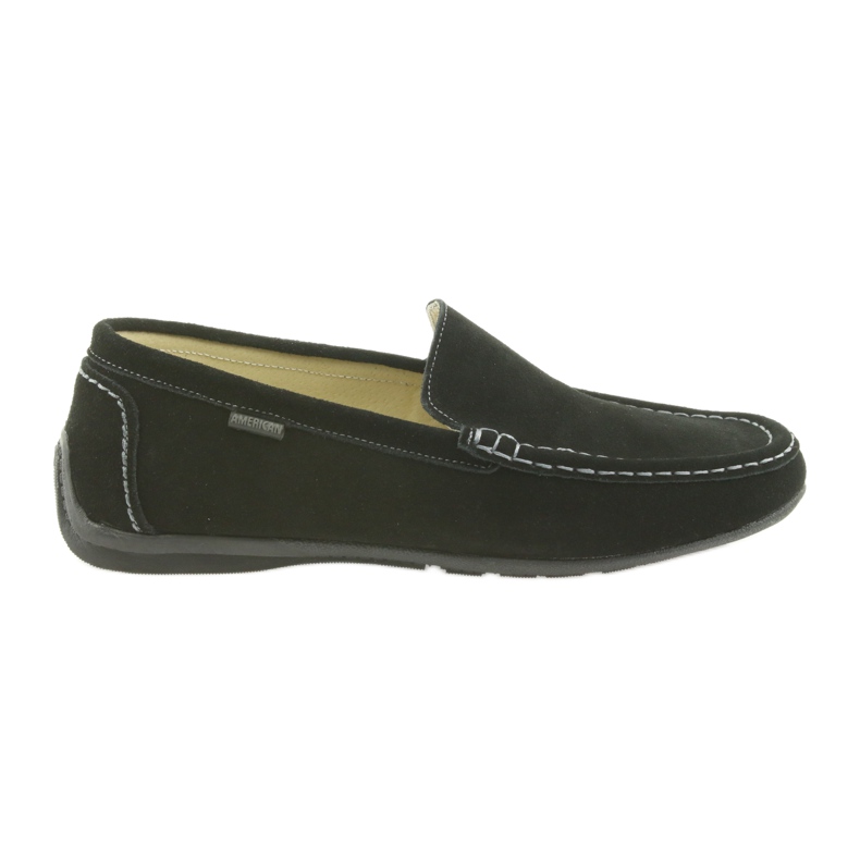 Mocassini scarpe da uomo in pelle American Club 01/2019 nero