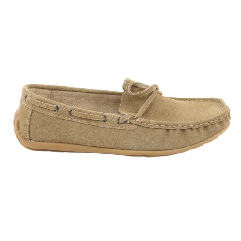 Mocassini da donna in pelle American Club JK08 beige