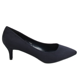 Décolleté con tacco basso blu navy 123-2 Blue