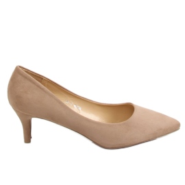 Décolleté con tacco basso beige 123-2 Beige