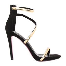 Sandali neri su tacco alto 988-58 Black nero