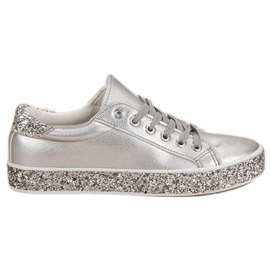 Sneakers Con Suola Glitter grigio