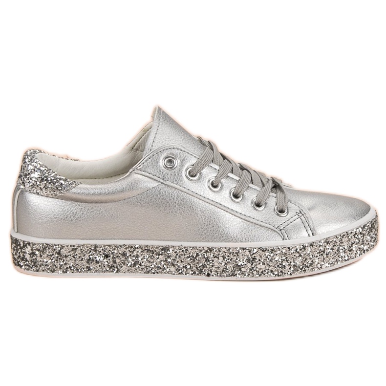 Sneakers Con Suola Glitter grigio