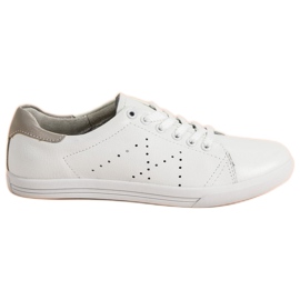 VINCEZA Sneakers Basse in Pelle bianca