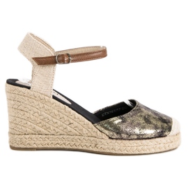 McKey Espadrillas con zeppa giallo multicolore