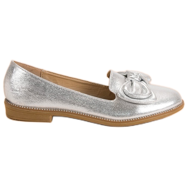 Forever Folie Ballerina d'argento con un fiocco grigio