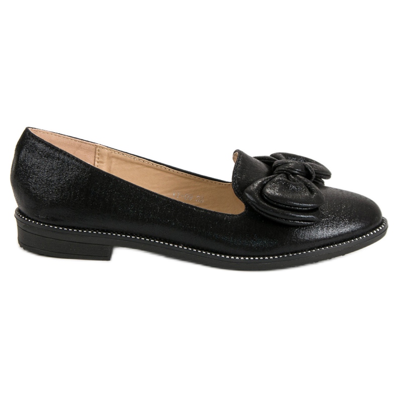 Forever Folie Ballerina nera con fiocco nero