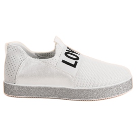 Bestelle Sneakers Slip-on Con Glitter bianca