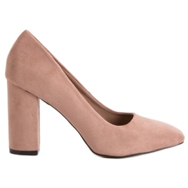 Sweet Shoes Décolleté in pelle scamosciata su un pilastro rosa