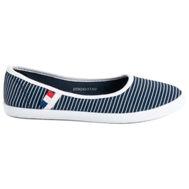 McKey Ballerina In Tessuto Con Righe bianco blu