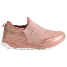 Ideal Shoes Comode scarpe da ginnastica slip-on rosa
