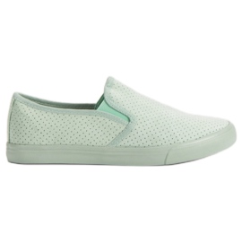 Sneakers Slip On in pelle scamosciata verde
