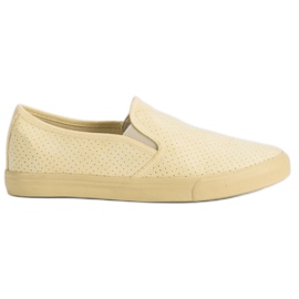 Sneakers Slip On in pelle scamosciata giallo