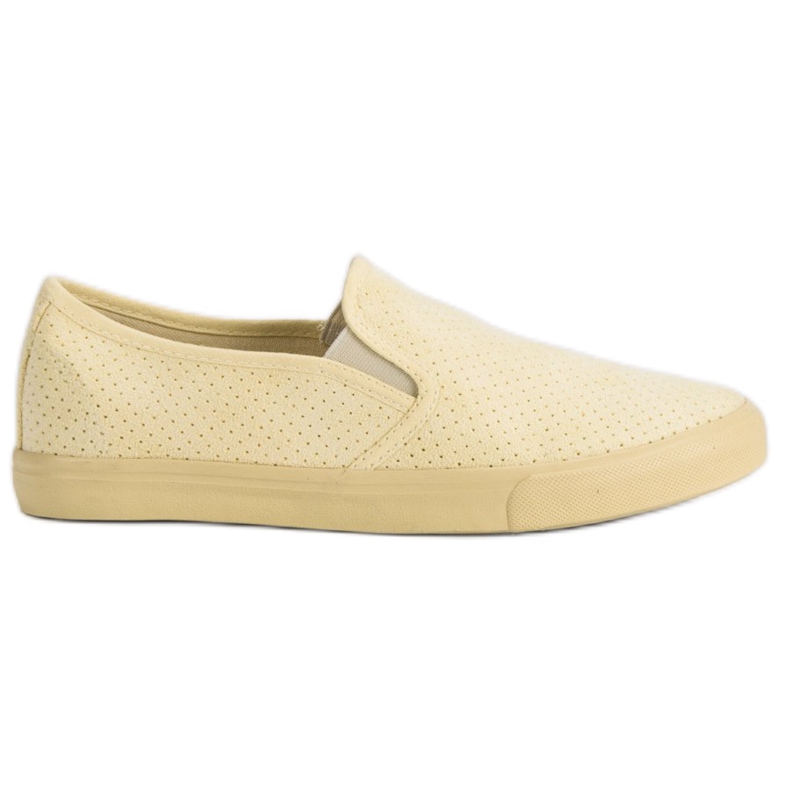 Sneakers Slip On in pelle scamosciata giallo