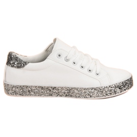 Sneakers Con Suola Glitter bianca