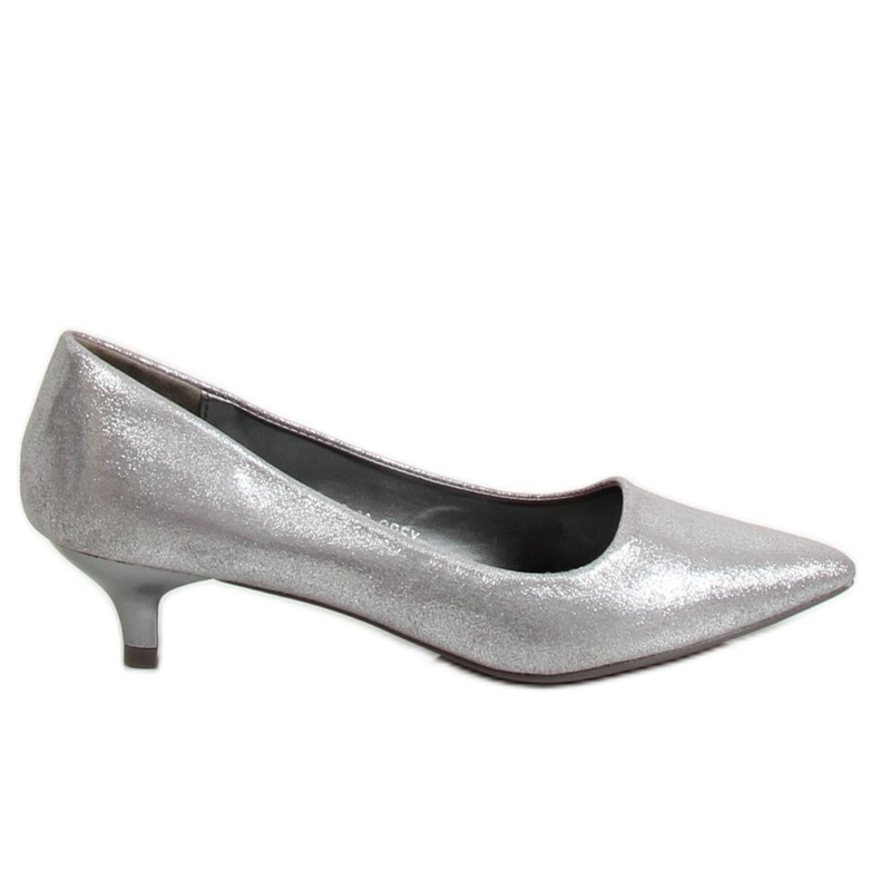 Décolleté con tacco basso argento B-36 Grey grigio