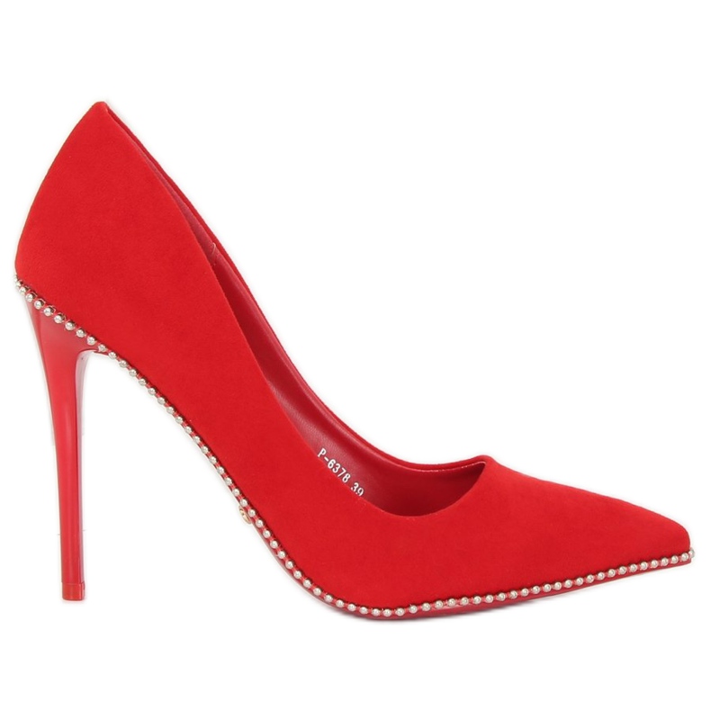 Décolleté con tacco rosso P-6378 Red