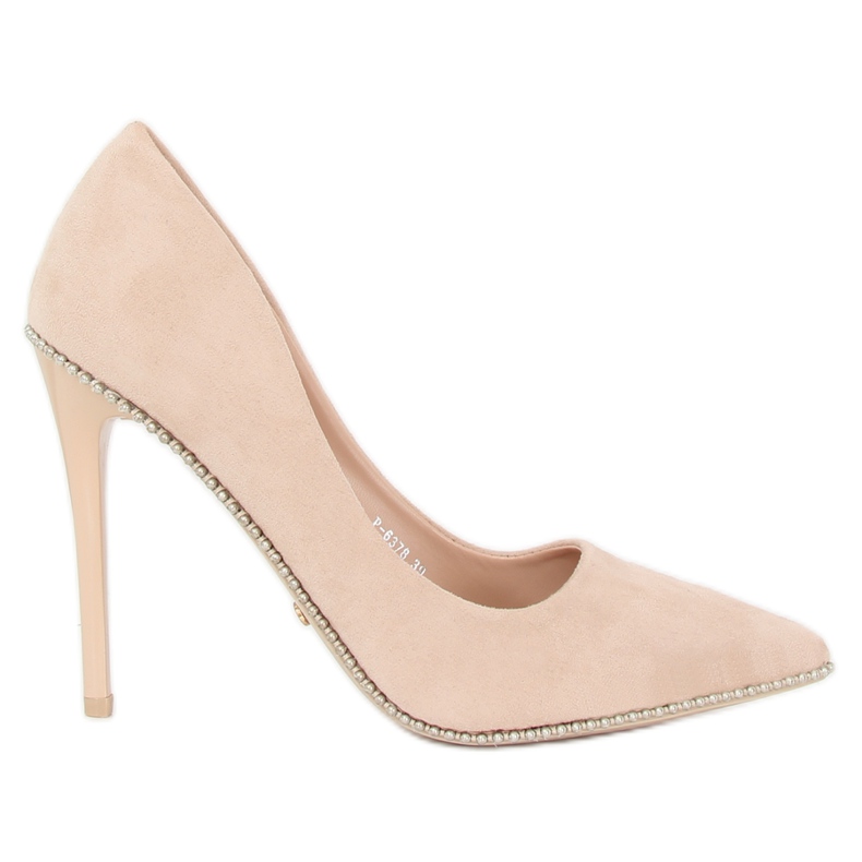 Décolleté su spilla beige P-6378 Beige