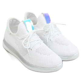 Scarpe sportive bianche benzina B111-8 WHITE/SILVER bianco
