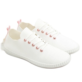 Sneakers da donna bianche e rosa BO-1 Pink bianco