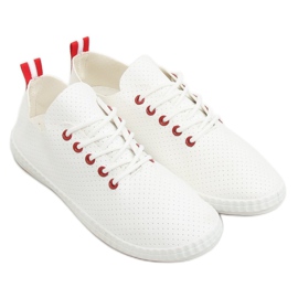 Sneakers da donna rosse e bianche BO-1 Red bianca
