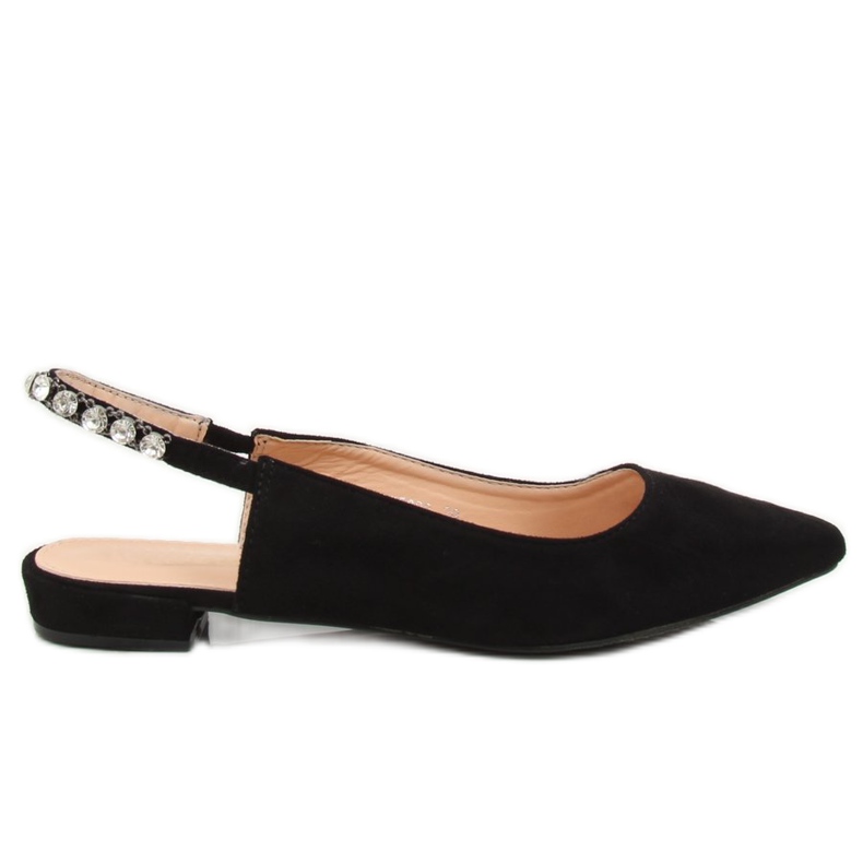 Nero LS5028 Ballerine nere con tacco aperto