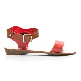 Best Shoes Sandali flat bicolore rosso