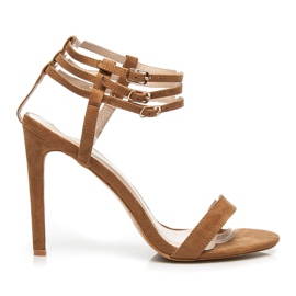 Milaya Sandali sexy con cinturini marrone