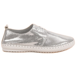 Filippo Scarpe in pelle argento grigio