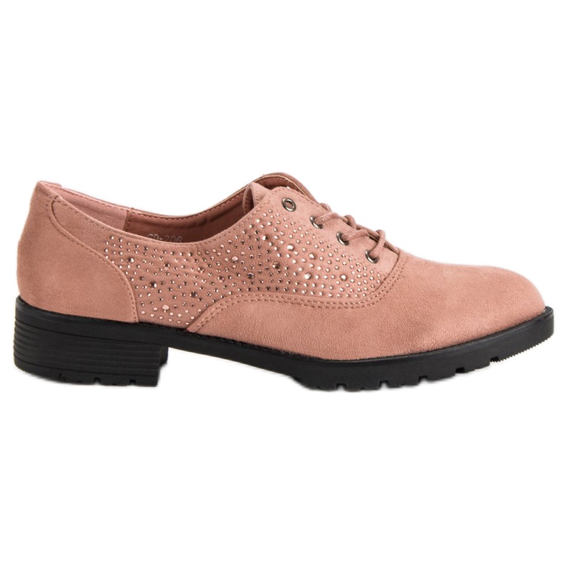 Scarpe brogue in camoscio cipria rosa