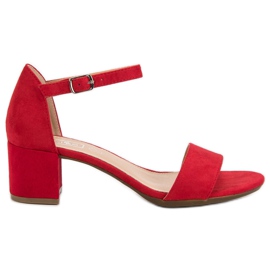 Filippo Sandali rossi con tacco alto rosso
