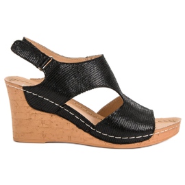 Filippo Sandali con zeppa neri nero