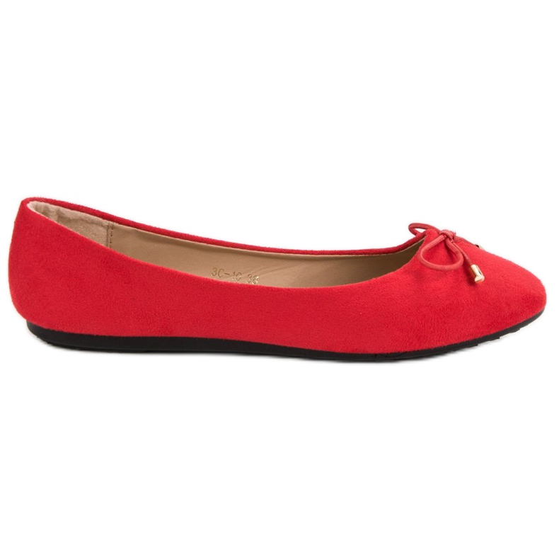 Ballerine Scamosciate Con Fiocco rosso
