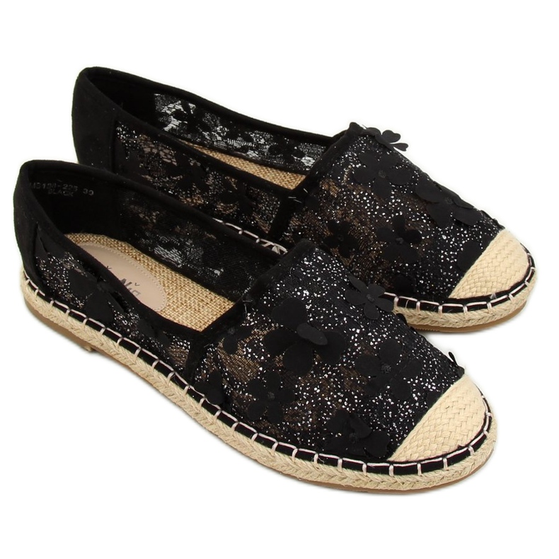Espadrillas nere in pizzo MB188-225 Black nero