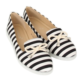 Slip-on a righe bianche e nere H8-105 Nero bianco