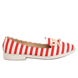 Slip-on a righe bianche e rosse H8-105 Red bianco rosso