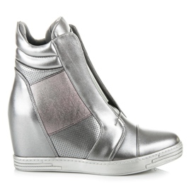 Mtt Sport Sneakers con zeppa argento grigio