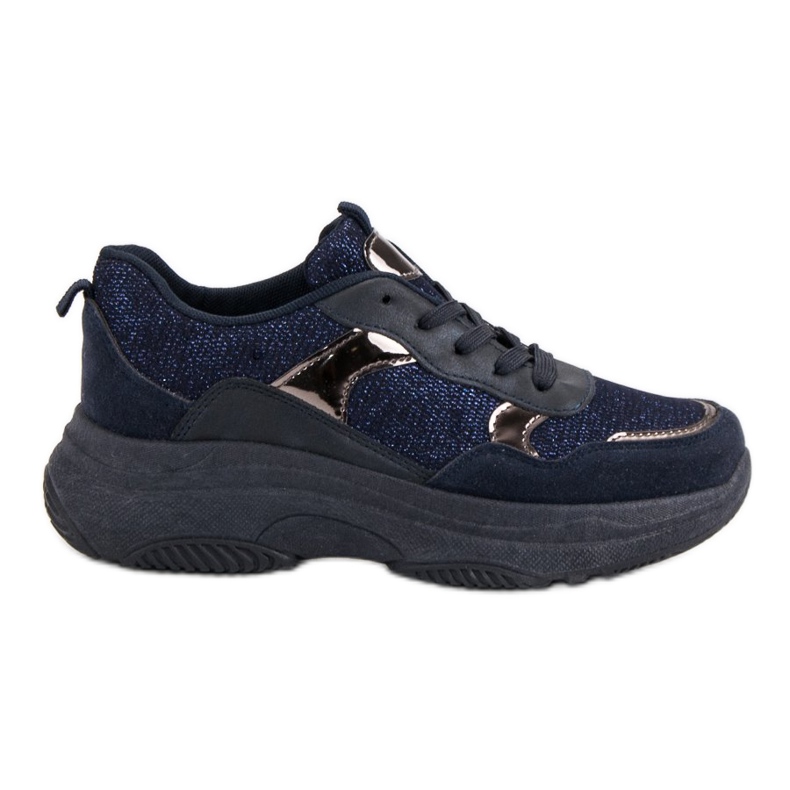 Sneakers blu navy sulla piattaforma