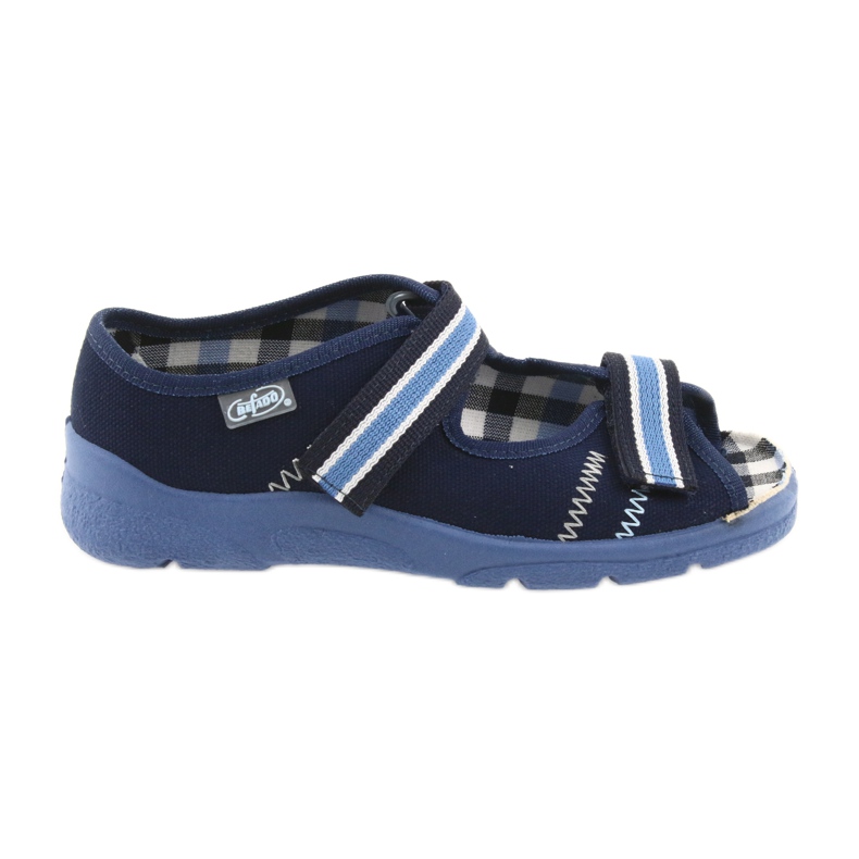 Sandali scarpe per bambini Befado 969x101 blu navy velcro bianca