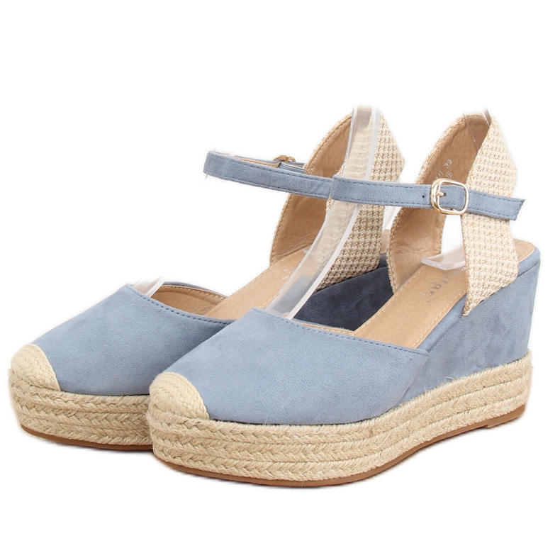 Espadrillas blu su zeppe T331P Blue