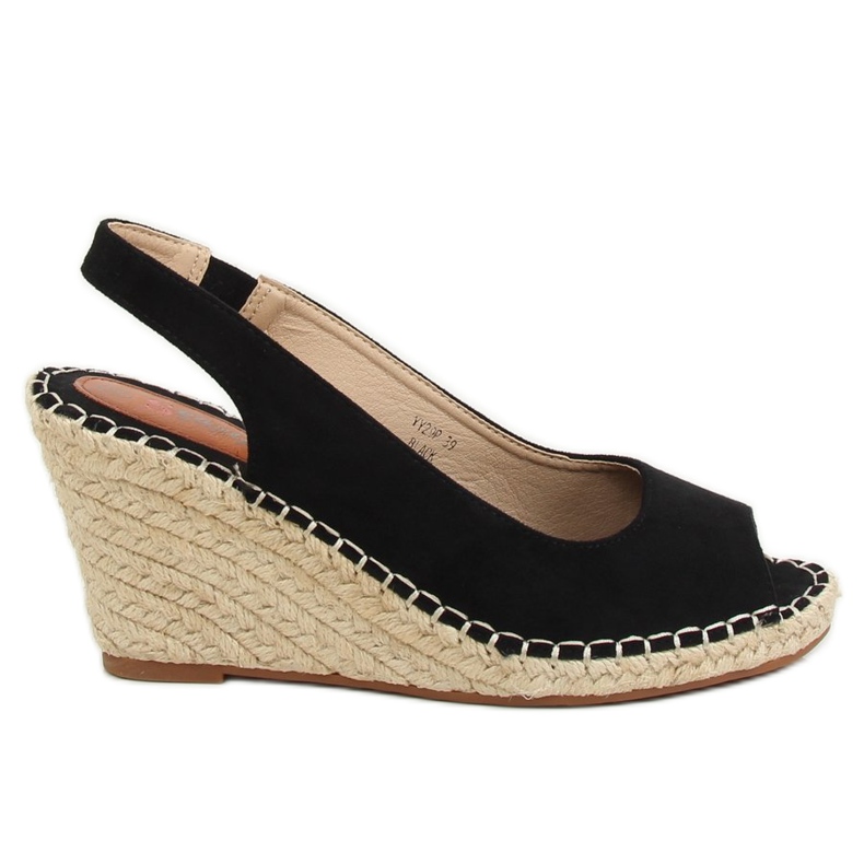 Espadrillas nere su zeppe YY29P Nero
