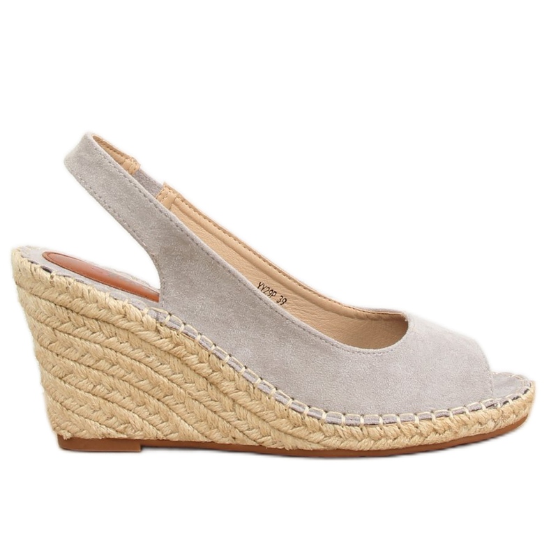 Espadrillas grigie su zeppe YY29P Grigio