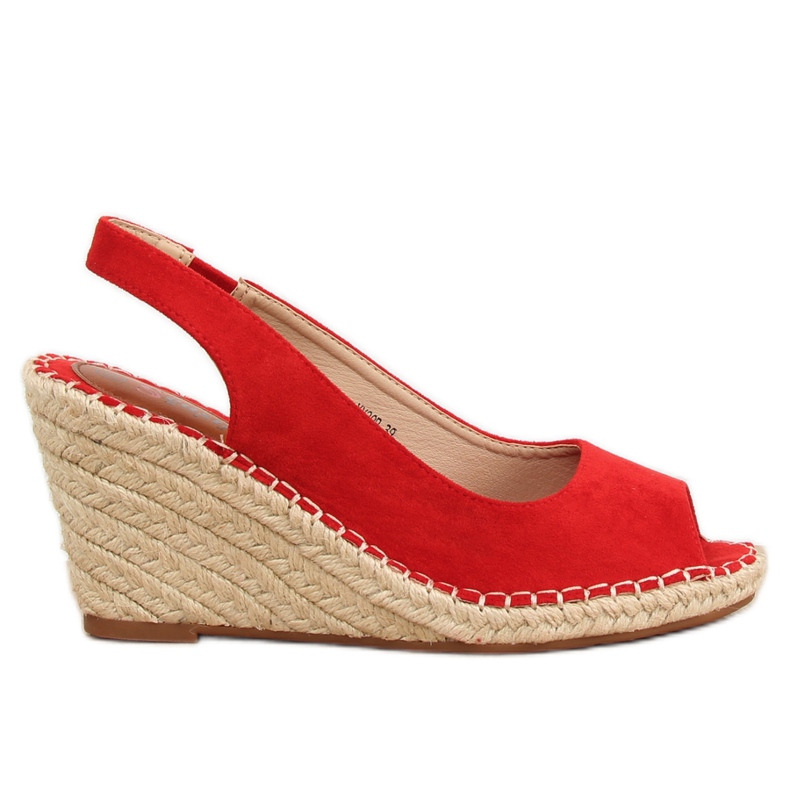 Espadrillas rosse su zeppe rosse YY29P Rosso