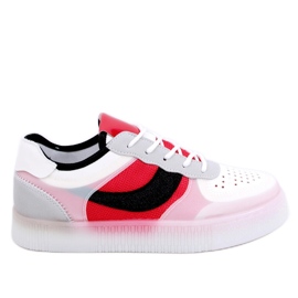 Sneakers creepersy rosse LA51P Red bianco rosso